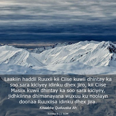 Picture 03 - Rooma 8:11 SOM - Laakiin haddii Ruuxii kii Ciise kuwii dhintay ka - Bible Verse Picture