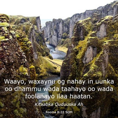 Picture 03 - Rooma 8:22 SOM - Waayo, waxaynu og nahay in uunka oo dhammu wada - Bible Verse Picture