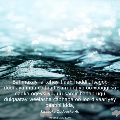 Picture 03 - Rooma 9:22 SOM - Bal maxay la tahay Ilaah haddii, isagoo doonaya - Bible Verse Picture