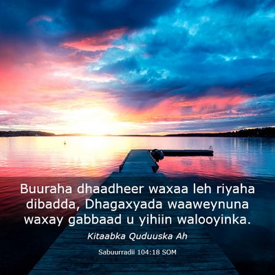 Picture 03 - Sabuurradii 104:18 SOM - Buuraha dhaadheer waxaa leh riyaha dibadda, - Bible Verse Picture