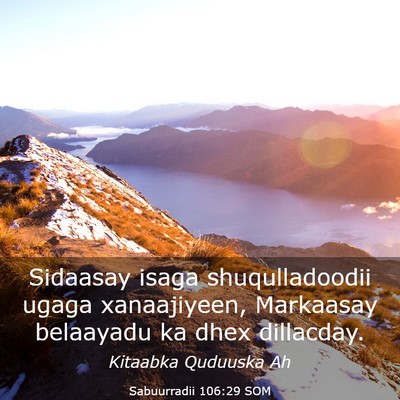 Picture 03 - Sabuurradii 106:29 SOM - Sidaasay isaga shuqulladoodii ugaga xanaajiyeen, - Bible Verse Picture