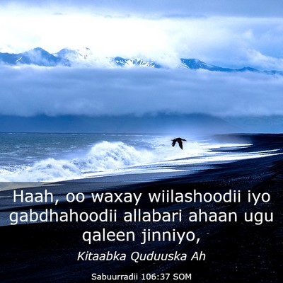 Picture 03 - Sabuurradii 106:37 SOM - Haah, oo waxay wiilashoodii iyo gabdhahoodii - Bible Verse Picture