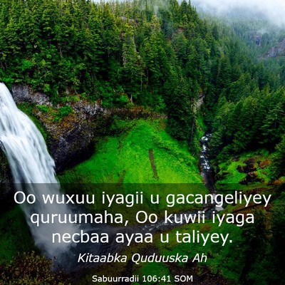 Picture 03 - Sabuurradii 106:41 SOM - Oo wuxuu iyagii u gacangeliyey quruumaha, Oo - Bible Verse Picture