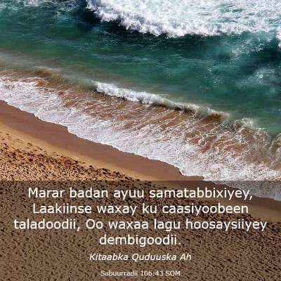 Picture 03 - Sabuurradii 106:43 SOM - Marar badan ayuu samatabbixiyey, Laakiinse waxay - Bible Verse Picture