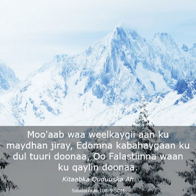 Picture 03 - Sabuurradii 108:9 SOM - Moo'aab waa weelkaygii aan ku maydhan jiray, - Bible Verse Picture