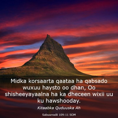 Picture 03 - Sabuurradii 109:11 SOM - Midka korsaarta qaataa ha qabsado wuxuu haysto oo - Bible Verse Picture
