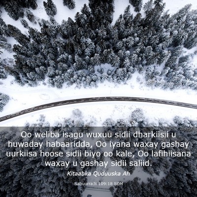 Picture 03 - Sabuurradii 109:18 SOM - Oo weliba isagu wuxuu sidii dharkiisii u huwaday - Bible Verse Picture