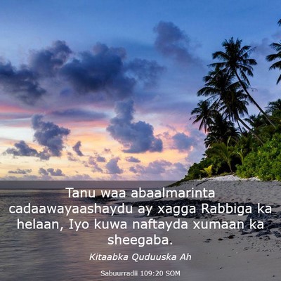 Picture 03 - Sabuurradii 109:20 SOM - Tanu waa abaalmarinta cadaawayaashaydu ay xagga - Bible Verse Picture