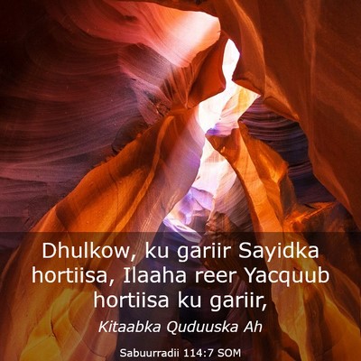 Picture 03 - Sabuurradii 114:7 SOM - Dhulkow, ku gariir Sayidka hortiisa, Ilaaha reer - Bible Verse Picture