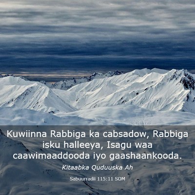 Picture 03 - Sabuurradii 115:11 SOM - Kuwiinna Rabbiga ka cabsadow, Rabbiga isku - Bible Verse Picture