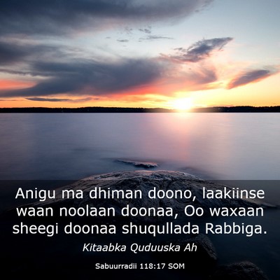 Picture 03 - Sabuurradii 118:17 SOM - Anigu ma dhiman doono, laakiinse waan noolaan - Bible Verse Picture
