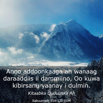 Picture 03 - Sabuurradii 119:122 SOM - Anoo addoonkaaga ah wanaag daraaddiis ii - Bible Verse Picture
