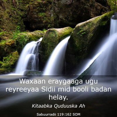 Picture 03 - Sabuurradii 119:162 SOM - Waxaan eraygaaga ugu reyreeyaa Sidii mid booli - Bible Verse Picture