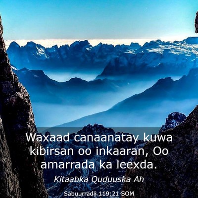 Picture 03 - Sabuurradii 119:21 SOM - Waxaad canaanatay kuwa kibirsan oo inkaaran, Oo - Bible Verse Picture