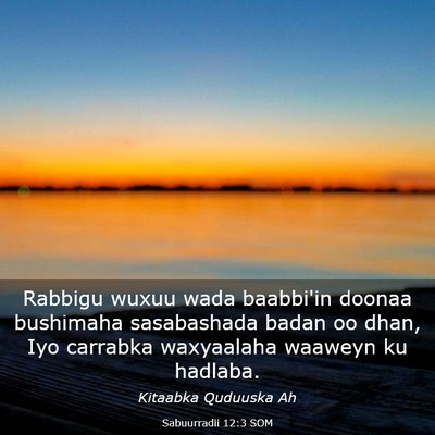 Picture 03 - Sabuurradii 12:3 SOM - Rabbigu wuxuu wada baabbi'in doonaa bushimaha - Bible Verse Picture