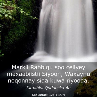 Picture 03 - Sabuurradii 126:1 SOM - Markii Rabbigu soo celiyey maxaabiistii Siyoon, - Bible Verse Picture