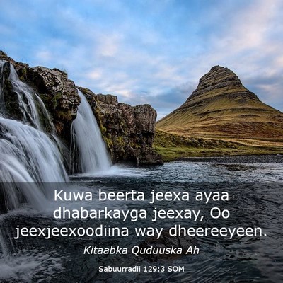 Picture 03 - Sabuurradii 129:3 SOM - Kuwa beerta jeexa ayaa dhabarkayga jeexay, Oo - Bible Verse Picture