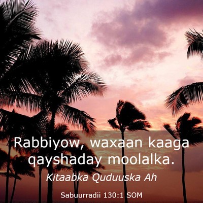 Picture 03 - Sabuurradii 130:1 SOM - Rabbiyow, waxaan kaaga qayshaday - Bible Verse Picture