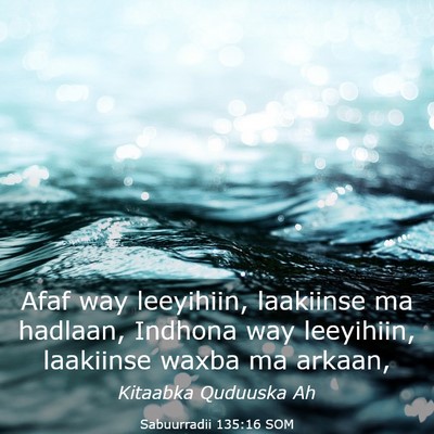 Picture 03 - Sabuurradii 135:16 SOM - Afaf way leeyihiin, laakiinse ma hadlaan, Indhona - Bible Verse Picture