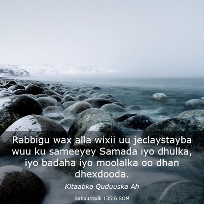 Picture 03 - Sabuurradii 135:6 SOM - Rabbigu wax alla wixii uu jeclaystayba wuu ku - Bible Verse Picture