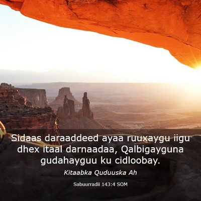Picture 03 - Sabuurradii 143:4 SOM - Sidaas daraaddeed ayaa ruuxaygu iigu dhex itaal - Bible Verse Picture