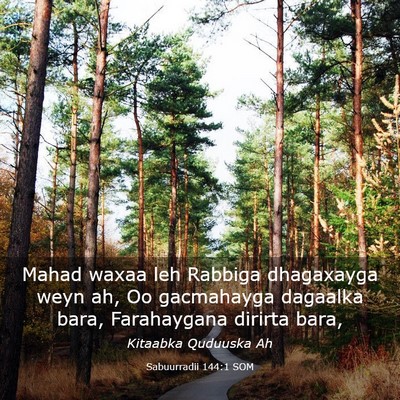 Picture 03 - Sabuurradii 144:1 SOM - Mahad waxaa leh Rabbiga dhagaxayga weyn ah, Oo - Bible Verse Picture
