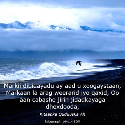 Picture 03 - Sabuurradii 144:14 SOM - Markii dibidayadu ay aad u xoogaystaan, Markaan - Bible Verse Picture