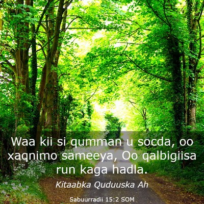 Picture 03 - Sabuurradii 15:2 SOM - Waa kii si qumman u socda, oo xaqnimo sameeya, Oo - Bible Verse Picture