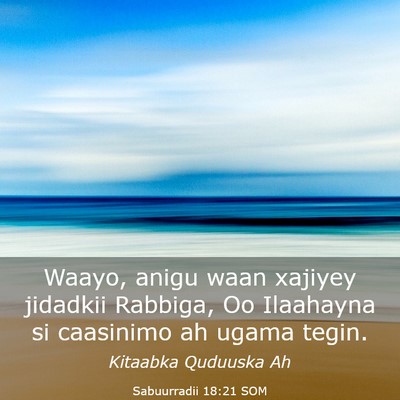 Picture 03 - Sabuurradii 18:21 SOM - Waayo, anigu waan xajiyey jidadkii Rabbiga, Oo - Bible Verse Picture