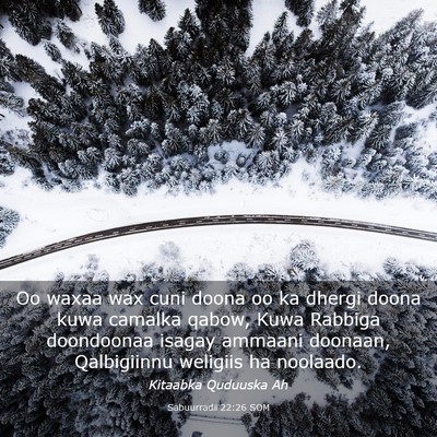 Picture 03 - Sabuurradii 22:26 SOM - Oo waxaa wax cuni doona oo ka dhergi doona kuwa - Bible Verse Picture