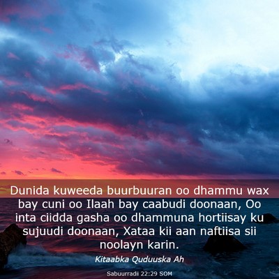 Picture 03 - Sabuurradii 22:29 SOM - Dunida kuweeda buurbuuran oo dhammu wax bay cuni - Bible Verse Picture