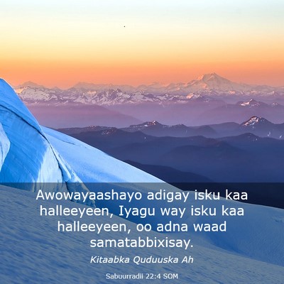 Picture 03 - Sabuurradii 22:4 SOM - Awowayaashayo adigay isku kaa halleeyeen, Iyagu - Bible Verse Picture