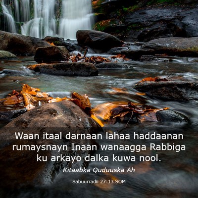 Picture 03 - Sabuurradii 27:13 SOM - Waan itaal darnaan lahaa haddaanan rumaysnayn - Bible Verse Picture