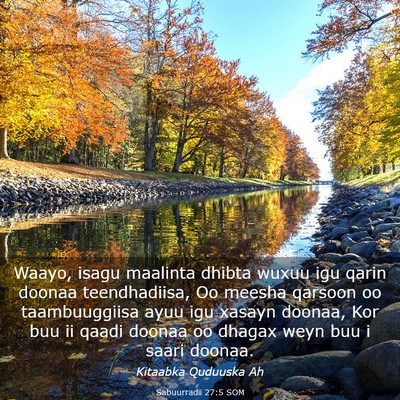 Picture 03 - Sabuurradii 27:5 SOM - Waayo, isagu maalinta dhibta wuxuu igu qarin - Bible Verse Picture