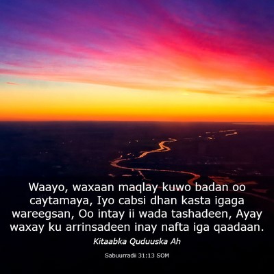 Picture 03 - Sabuurradii 31:13 SOM - Waayo, waxaan maqlay kuwo badan oo caytamaya, Iyo - Bible Verse Picture