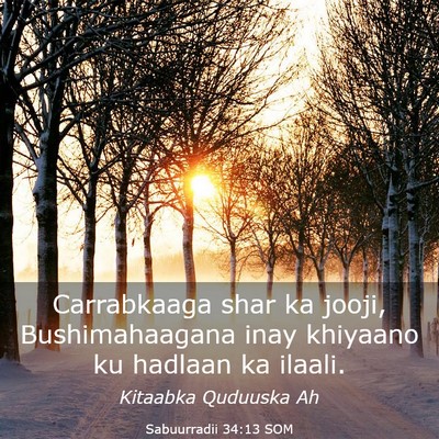 Picture 03 - Sabuurradii 34:13 SOM - Carrabkaaga shar ka jooji, Bushimahaagana inay - Bible Verse Picture