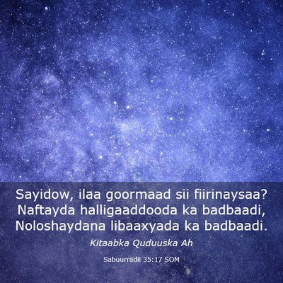 Picture 03 - Sabuurradii 35:17 SOM - Sayidow, ilaa goormaad sii fiirinaysaa? Naftayda - Bible Verse Picture