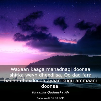 Picture 03 - Sabuurradii 35:18 SOM - Waxaan kaaga mahadnaqi doonaa shirka weyn - Bible Verse Picture