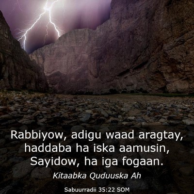 Picture 03 - Sabuurradii 35:22 SOM - Rabbiyow, adigu waad aragtay, haddaba ha iska - Bible Verse Picture