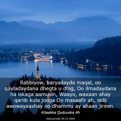 Picture 03 - Sabuurradii 39:12 SOM - Rabbiyow, baryadayda maqal, oo qayladaydana - Bible Verse Picture