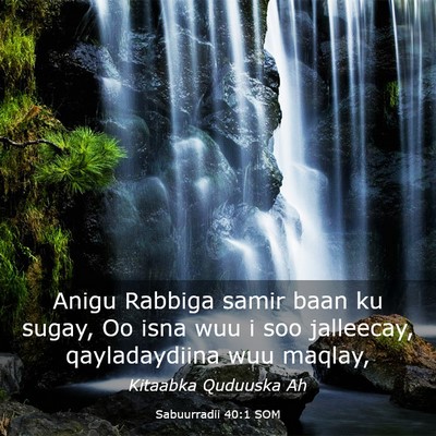 Picture 03 - Sabuurradii 40:1 SOM - Anigu Rabbiga samir baan ku sugay, Oo isna wuu i - Bible Verse Picture