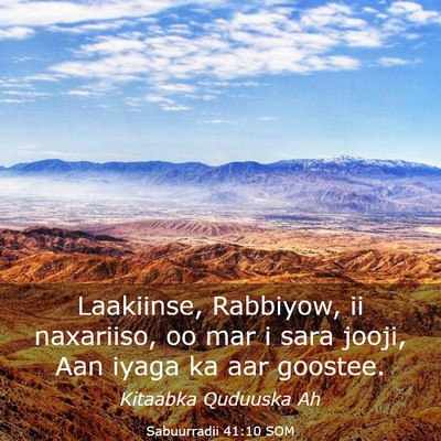 Picture 03 - Sabuurradii 41:10 SOM - Laakiinse, Rabbiyow, ii naxariiso, oo mar i sara - Bible Verse Picture