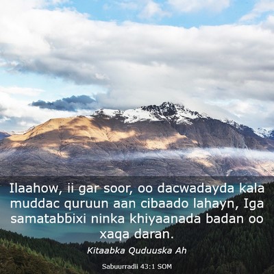 Picture 03 - Sabuurradii 43:1 SOM - Ilaahow, ii gar soor, oo dacwadayda kala muddac - Bible Verse Picture