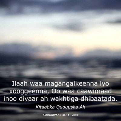 Picture 03 - Sabuurradii 46:1 SOM - Ilaah waa magangalkeenna iyo xooggeenna, Oo waa - Bible Verse Picture