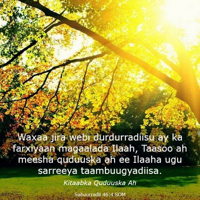 Picture 03 - Sabuurradii 46:4 SOM - Waxaa jira webi durdurradiisu ay ka farxiyaan - Bible Verse Picture