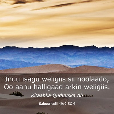 Picture 03 - Sabuurradii 49:9 SOM - Inuu isagu weligiis sii noolaado, Oo aanu - Bible Verse Picture