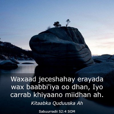 Picture 03 - Sabuurradii 52:4 SOM - Waxaad jeceshahay erayada wax baabbi'iya oo dhan, - Bible Verse Picture