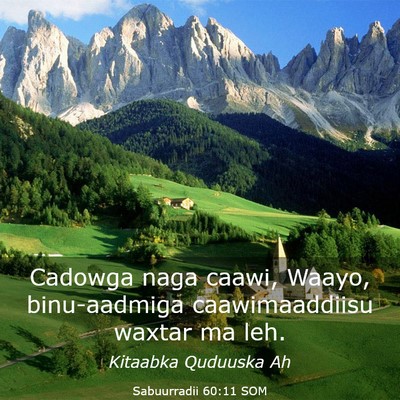 Picture 03 - Sabuurradii 60:11 SOM - Cadowga naga caawi, Waayo, binu-aadmiga - Bible Verse Picture