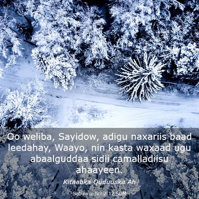Picture 03 - Sabuurradii 62:12 SOM - Oo weliba, Sayidow, adigu naxariis baad leedahay, - Bible Verse Picture
