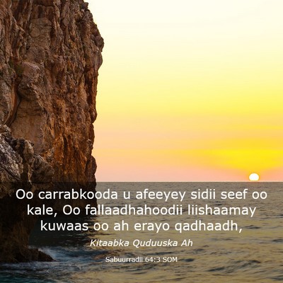 Picture 03 - Sabuurradii 64:3 SOM - Oo carrabkooda u afeeyey sidii seef oo kale, Oo - Bible Verse Picture